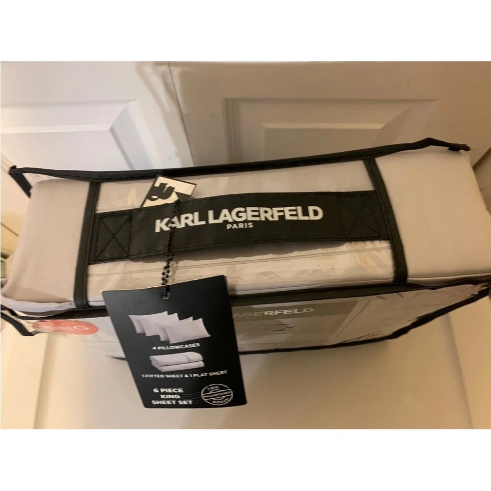 Karl‎ Lagerfeld Gray King Sheet Set